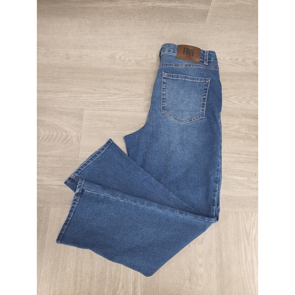 Frye Women's High Rise Straight Jeans Blue Medium Wash Stretch Denim Size 10/30